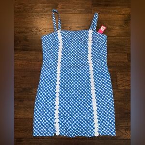 Lilly Pulitzer Blue and White “Double Checking” Lawless Sleeveless Dress